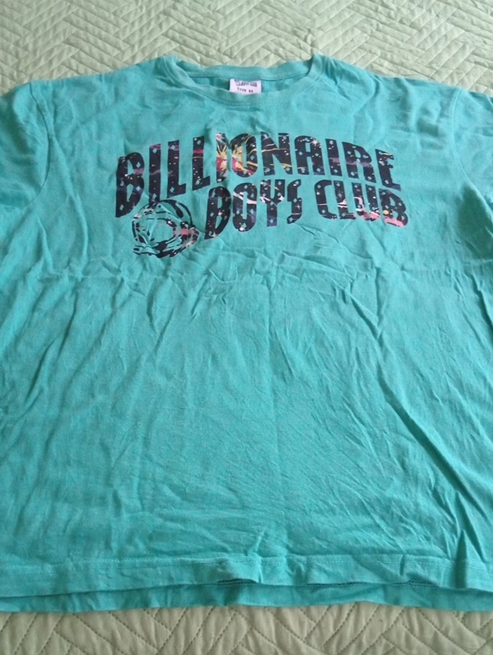 Billionaire Boys Club Aqua Crewneck Tee with Patterned Logo